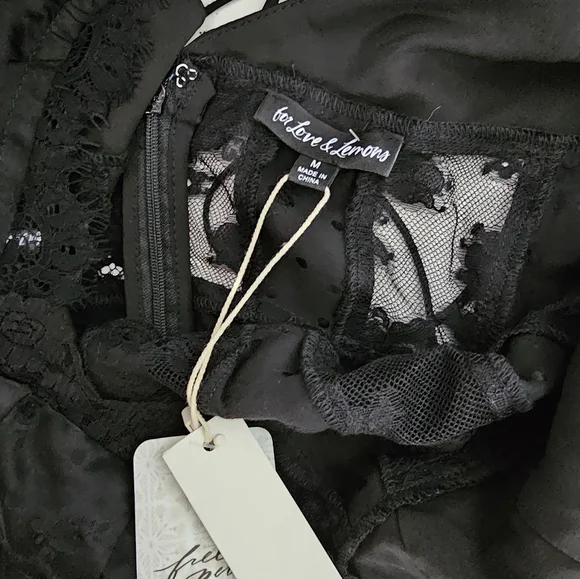 For Love and Lemons Natalie Mini Dress Black Size Medium New With Tags - Picture 9 of 10